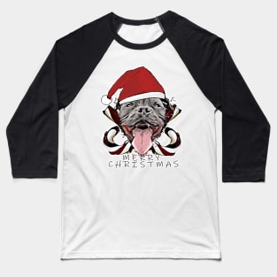 Staffordshire Bull Terrier Christmas Baseball T-Shirt